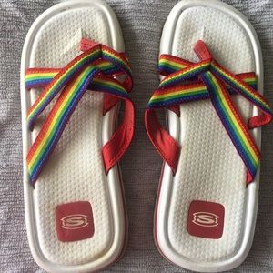 Skechers Rainbow Flip Flops