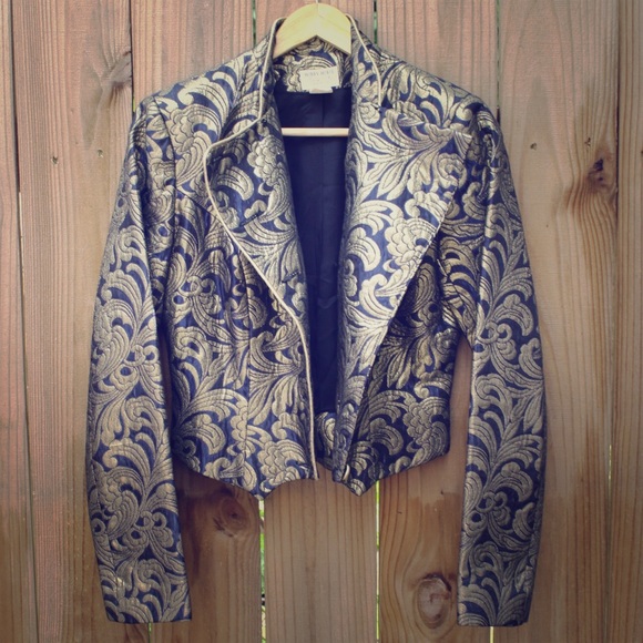 Vintage Gold Jacquard Jacket - Picture 1 of 2