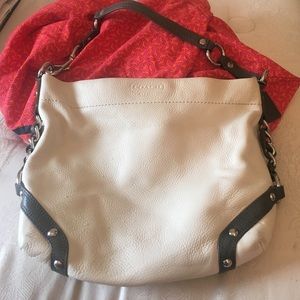 Used white Coach shoulder bag