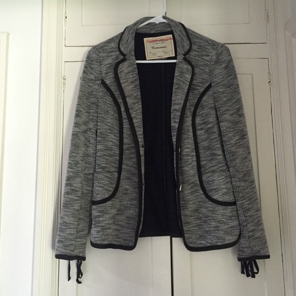 Anyhropologie Cartonnier navy blend fitted blazer