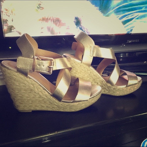 Charlotte Russe Gold Wedges