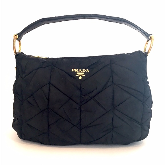 Authentc Prada Black Quilted Nylon Tessuto Bag