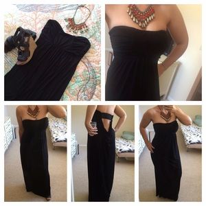 Black Maxi Dress with Sexy Lower Back Cutout
