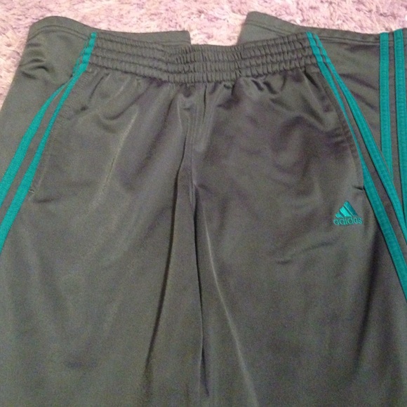 teal adidas sweatpants