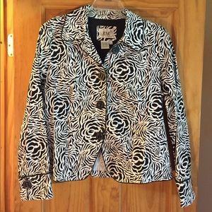 Zebra/Rose Print Blazer