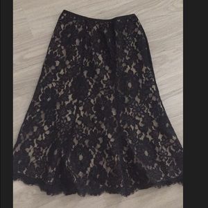 Black and nude lace skirt size 2
