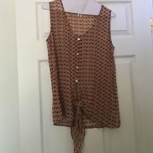 Sheer blouse with horse print