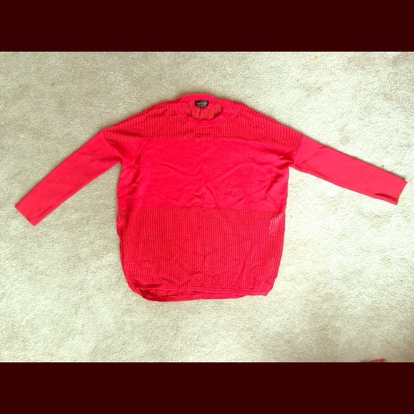 Topshop red panel sweater