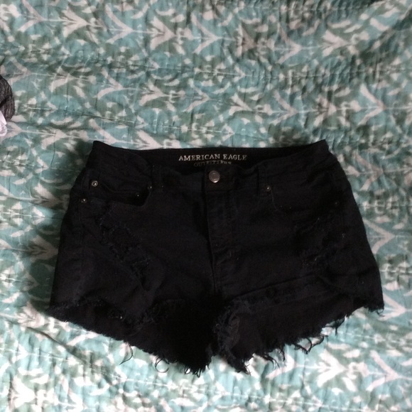 American Eagle High Waisted Black Shorts
