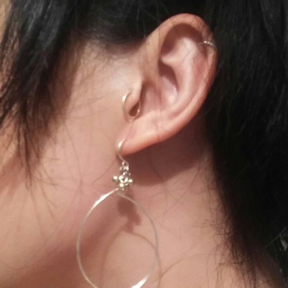 Cute wire hoop earrings with beads