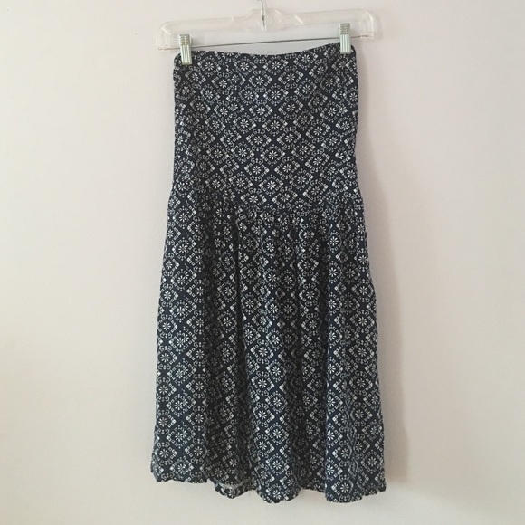 Printed Strapless Dress