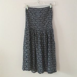 Printed Strapless Dress