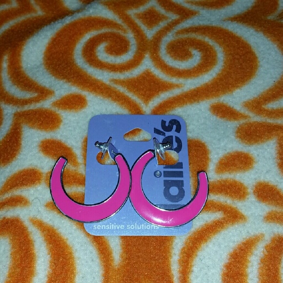 Pink C earings