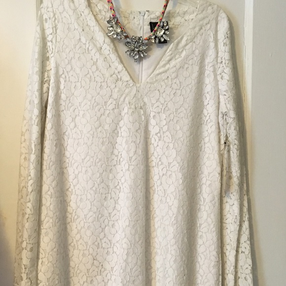 NWT long sleeve white lace mini