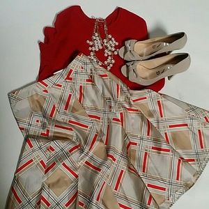 NWT GAP pleated geometric silk skirt 10