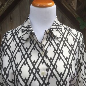 SALE! Geometric Print 100% Silk Shirt