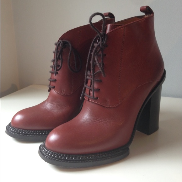 Derek Lam chunk heel boots oxblood sz 35 like new