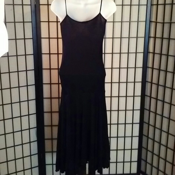 Honey punch black stretch dress with front design - Picture 2 of 3