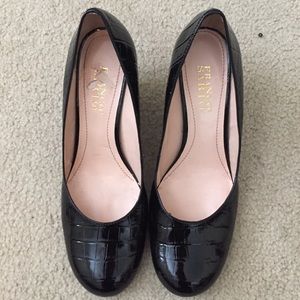 Franco Sarto black wedges