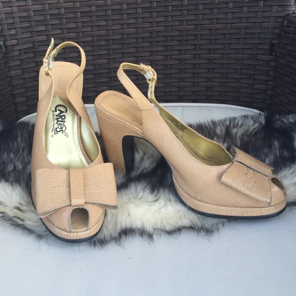 Carlos Santana Shoes - 👠 Platform heels with peep toe and adorable bows