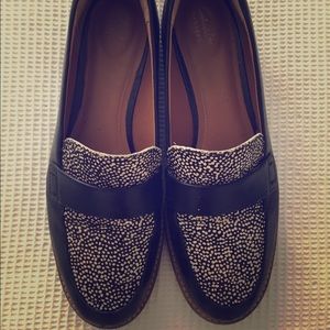 Clarks black and white retro mod style loafers
