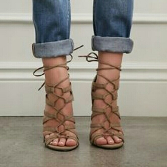 Forever 21 Taupe Faux Suede Heels