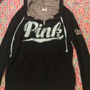 PINK half zip with hood