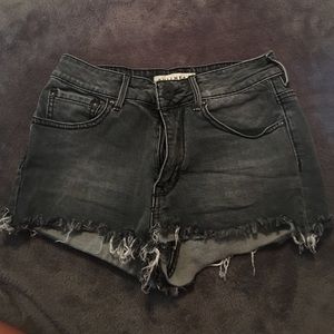 Gray Jean Shorts