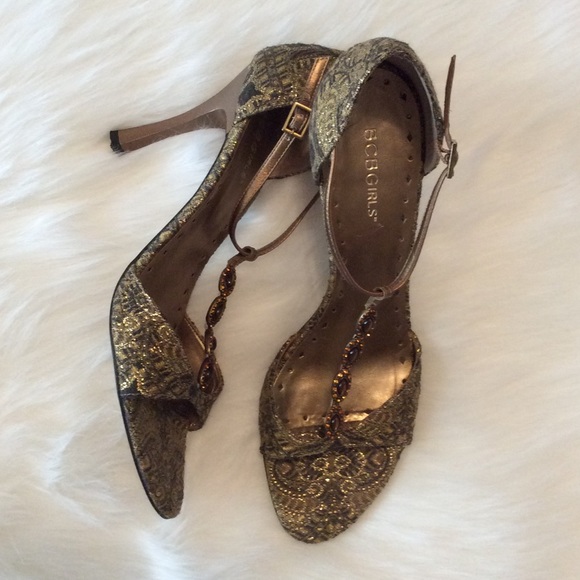 BCBGirls Shoes - Gold Print Heels