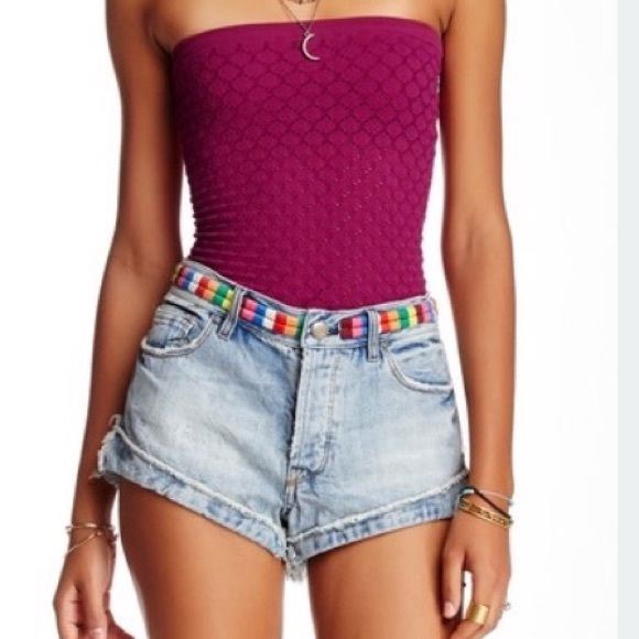 Free People Strapless Diamond Top
