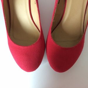 Red Wedge Shoes by Cooperative