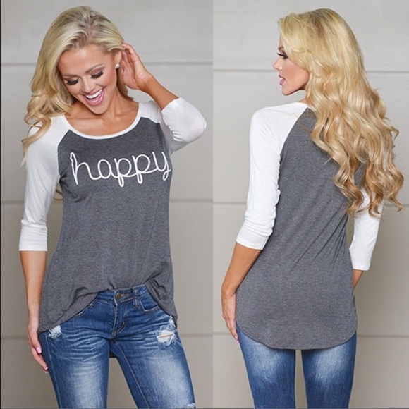 Tops - 🎉Host Pick🎉 NWOT "happy" shirt
