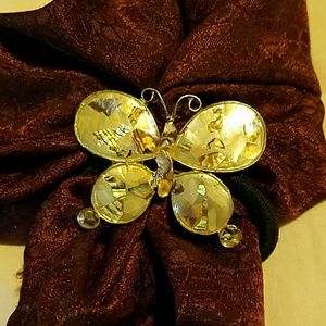 ♥Abalone Seashell Decorated Butterfly Hairtie♥