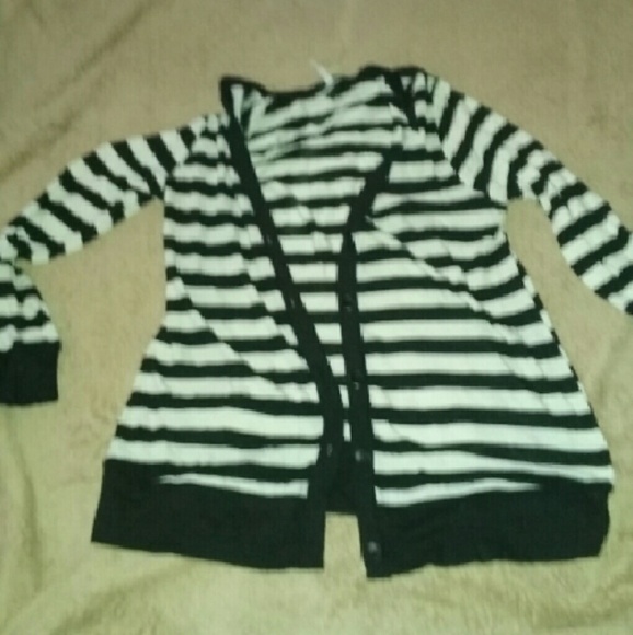 Striped Button Up Cardigan Size 1X