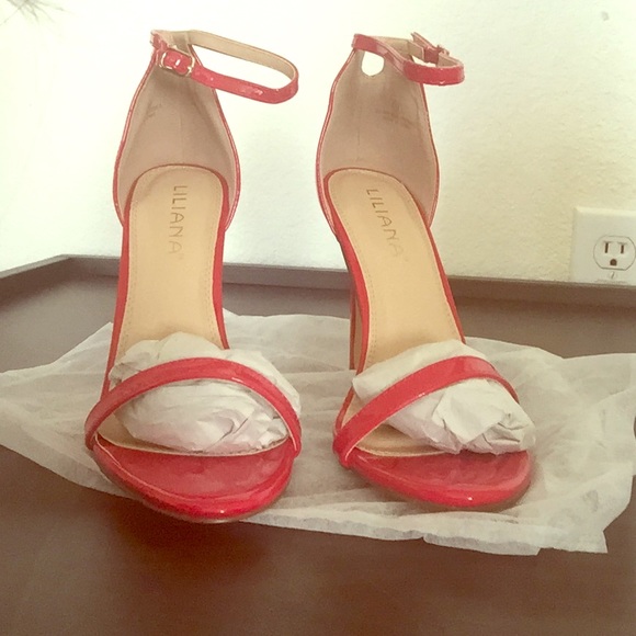 Red strappy heel