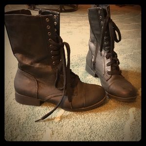Black combat boots