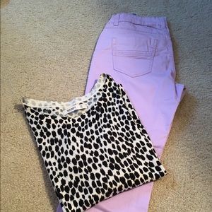 Cropped skinny pants and top