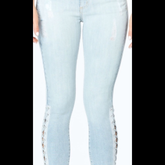 Carmar Tristan Mid Rise Ankle Lace Up Skinny Jeans