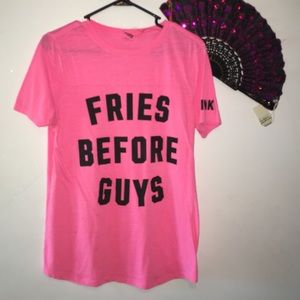 Victoria's Secret fries before guys tee