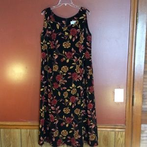 Black Floral Print Dress