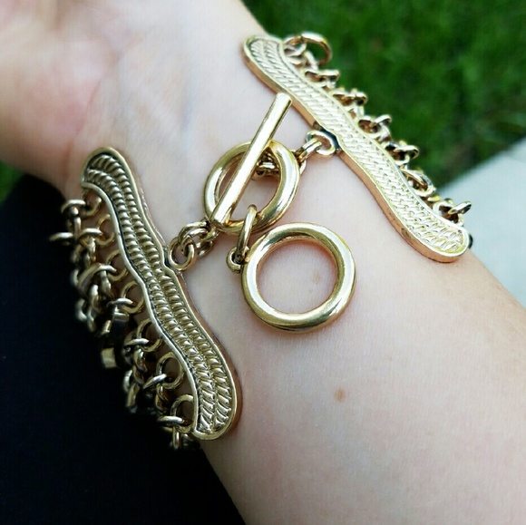 Mixed Chain Gold Bracelet - Picture 2 of 4