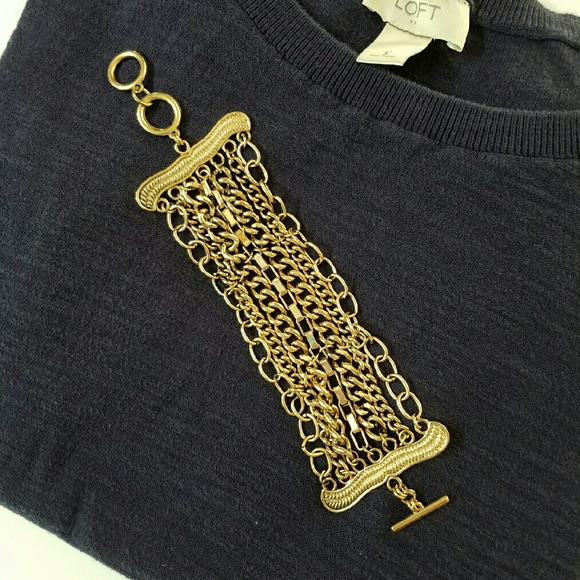 Mixed Chain Gold Bracelet - Picture 3 of 4