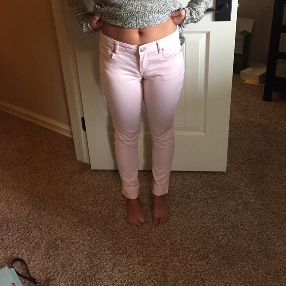 Light pink skinny jeans