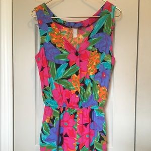 Tropical Floral Vintage Shorts Romper