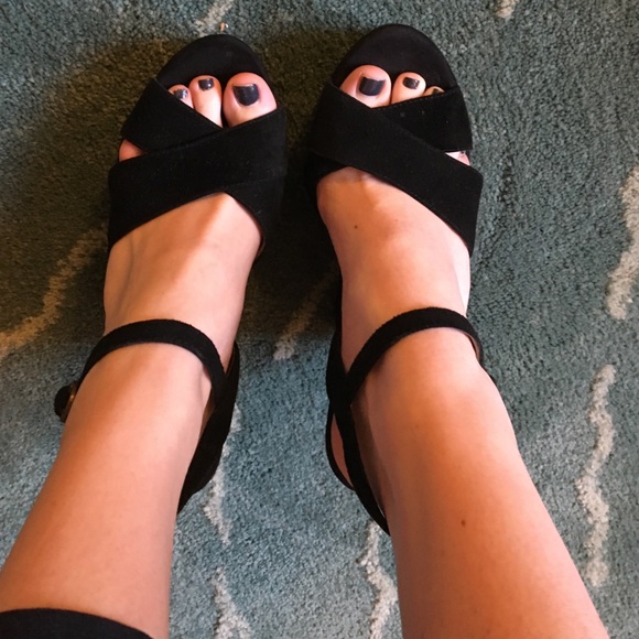 Black Suede Steve Madden wedges