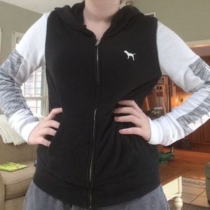 PINK/VICTORIAS SECRET grey/black/white hoodie
