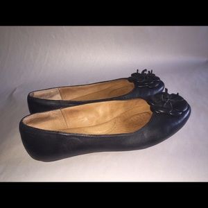 Clarks Black Leather Aldea Palm BalletFlats Sz 9.5