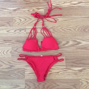 NWOT strappy red bikini