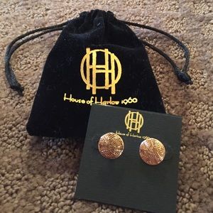 House of Harlow Mosaic Stud Earrings in Rose Gold