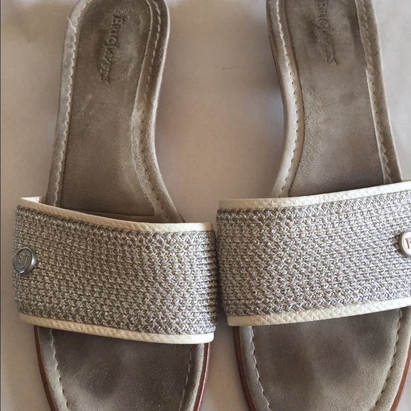 Eric Javitz New York Kitten Heel Straw Slide SZ 10